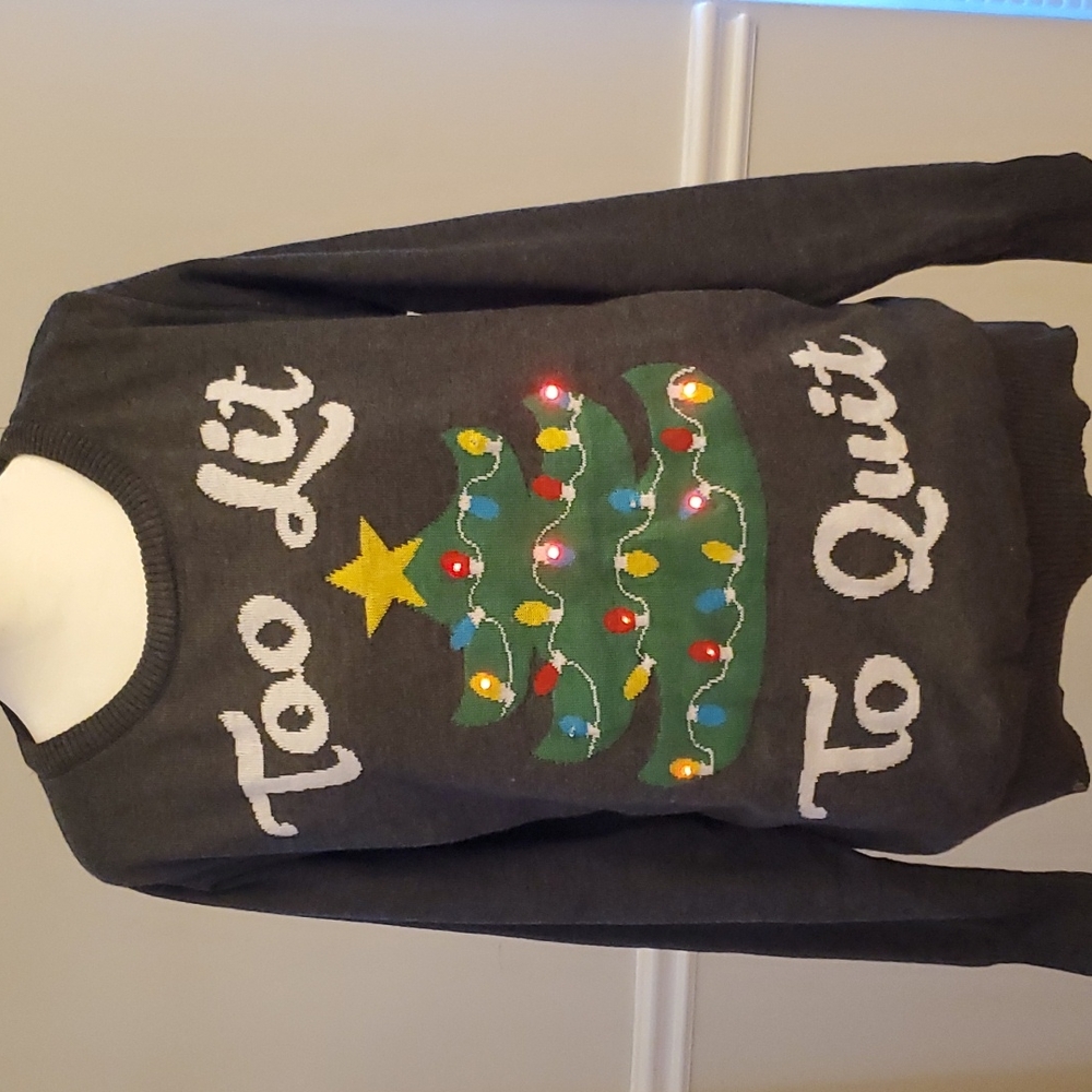 Tipsy Elves Too Lit To Quit Light Up Ugly Christm… - image 1